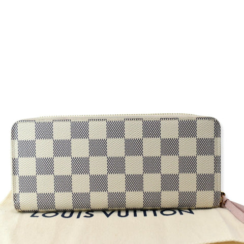 LOUIS VUITTON Clemence Damier Azur Wallet White