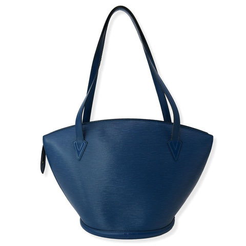 LOUIS VUITTON Saint Jacques Epi Leather Shoulder Bag Blue