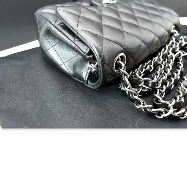 Chanel Classic Rectangle Flap Mini Lambskin Leather Crossbody Bag Black - Hot Deals