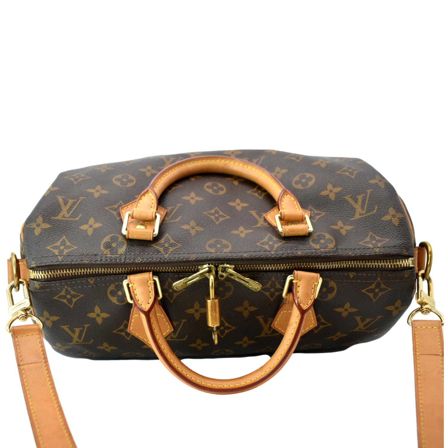 Louis Vuitton French Company Speedy Shoulder Bag 30 Brown Canvas Crossbody  Strap