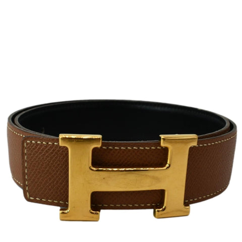 HERMES Constance H Buckle Reversible Belt Brown