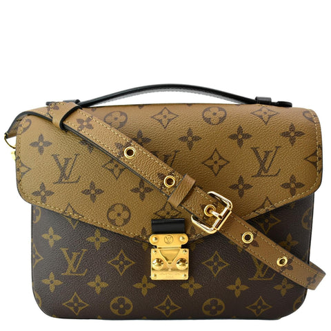 LOUIS VUITTON Metis Pochette Reverse Monogram Canvas Crossbody Bag Brown
