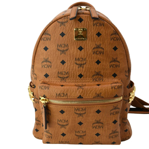 MCM Stark Classic Visetos Canvas Backpack Bag Cognac
