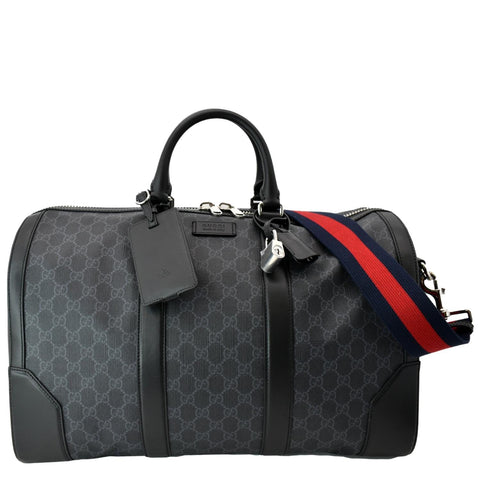 GUCCI Carry-on GG Supreme Canvas Duffle Bag Black 474131