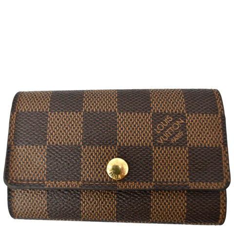 LOUIS VUITTON Damier Ebene 6 Key Holder Brown