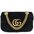 GUCCI GG Marmont Mini Velvet Shoulder Bag Black 446744