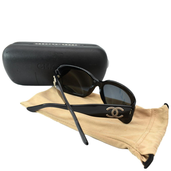 CHANEL 5102 C.501/87 CC Logo Black Sunglasses Dark Gray Lens