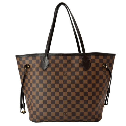 LOUIS VUITTON Neverfull MM Damier Ebene Shoulder Bag Brown