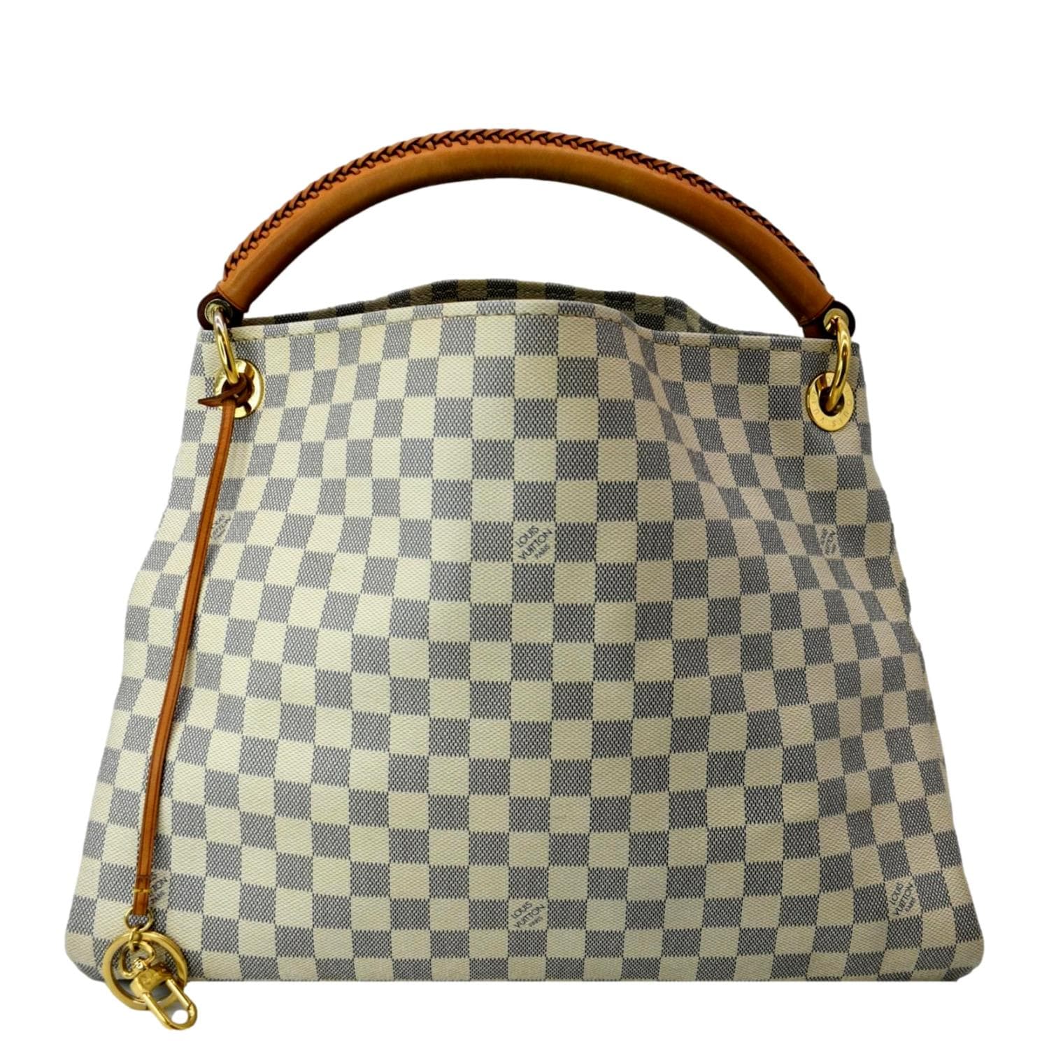 LOUIS VUITTON Artsy MM Damier Azur Hobo Bag White