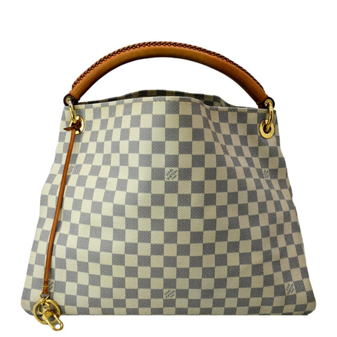 LOUIS VUITTON Artsy MM Damier Azur Hobo Bag White