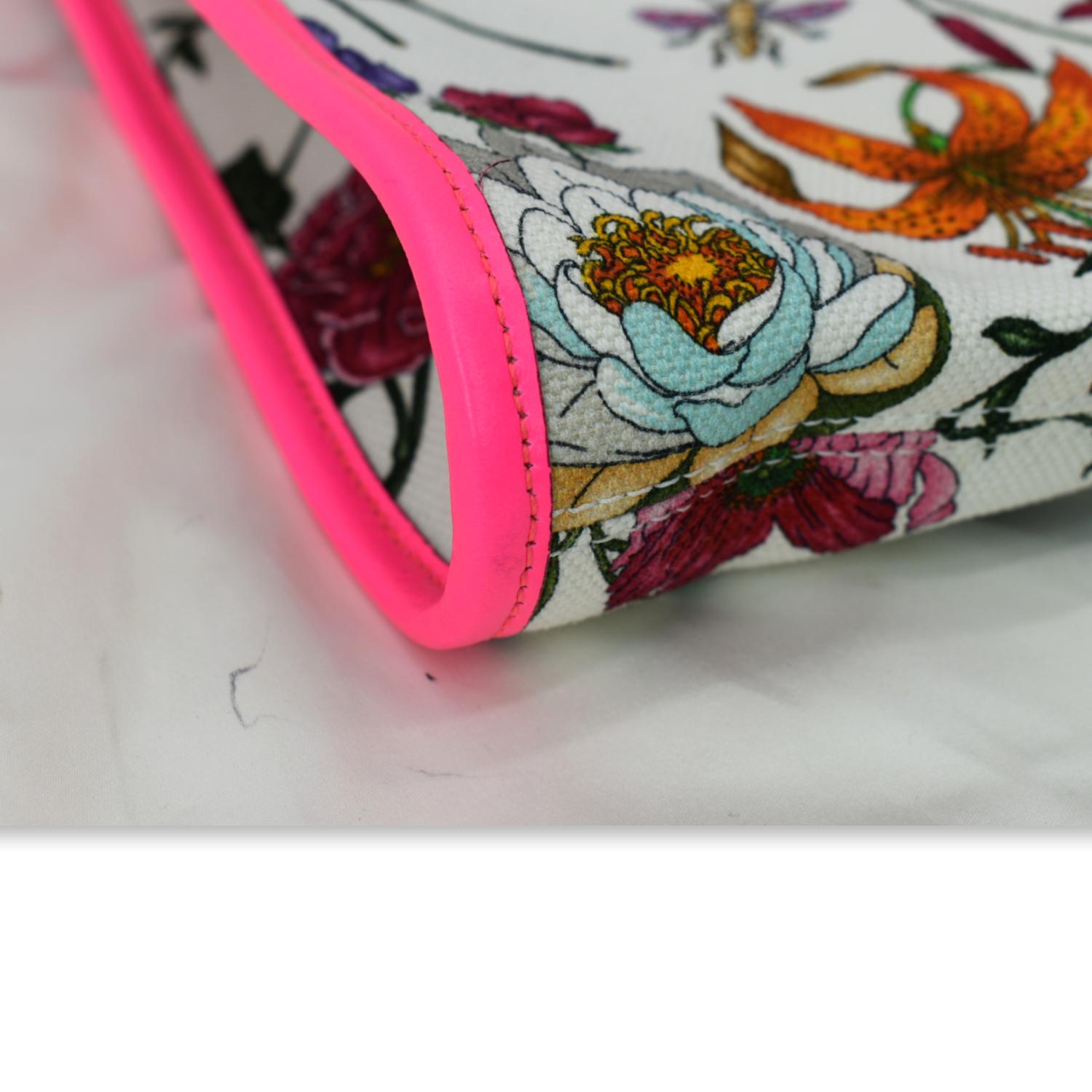 Gucci Floral-print Logo Tote Bag in White –