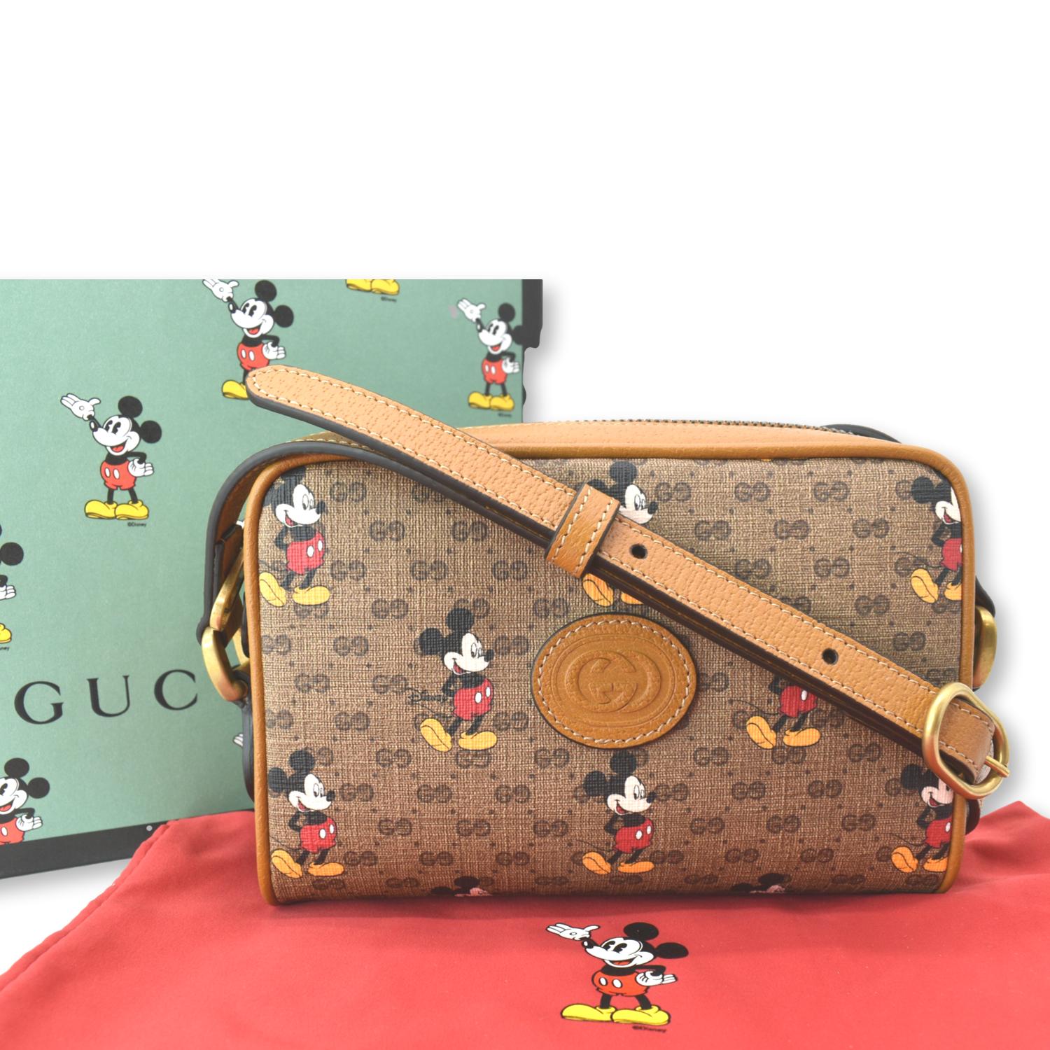 Gucci x Disney Brown GG Supreme Canvas and Leather Mickey Mouse Backpa