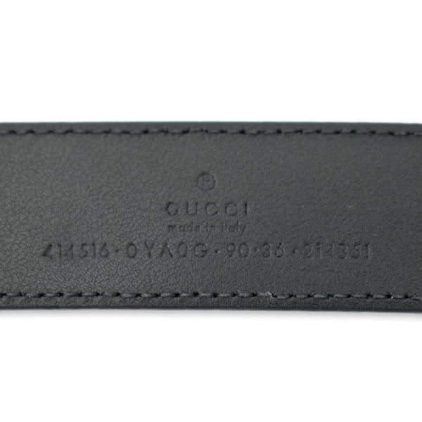 GUCCI Double G Buckle Leather Belt Black 414516