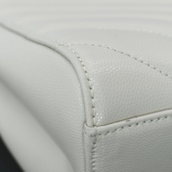 YVES SAINT LAURENT Tribeca Medium Leather Shoulder Bag White