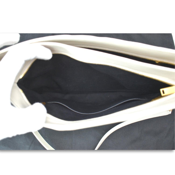 YVES SAINT LAURENT Tribeca Medium Leather Shoulder Bag White