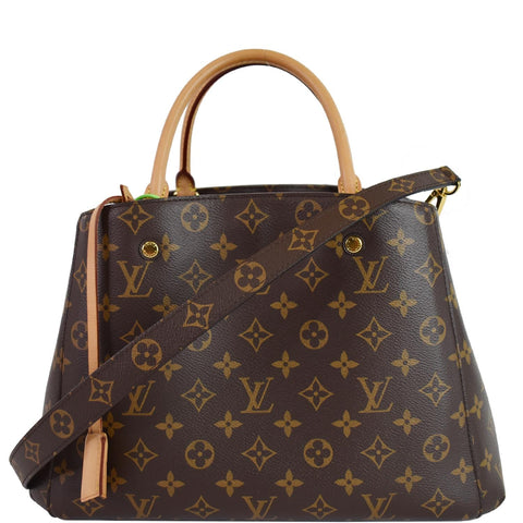 LOUIS VUITTON Montaigne MM Monogram Canvas Shoulder Bag Brown