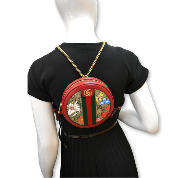 GUCCI Ophidia GG Floral Mini Supreme Backpack Bag Red 598661