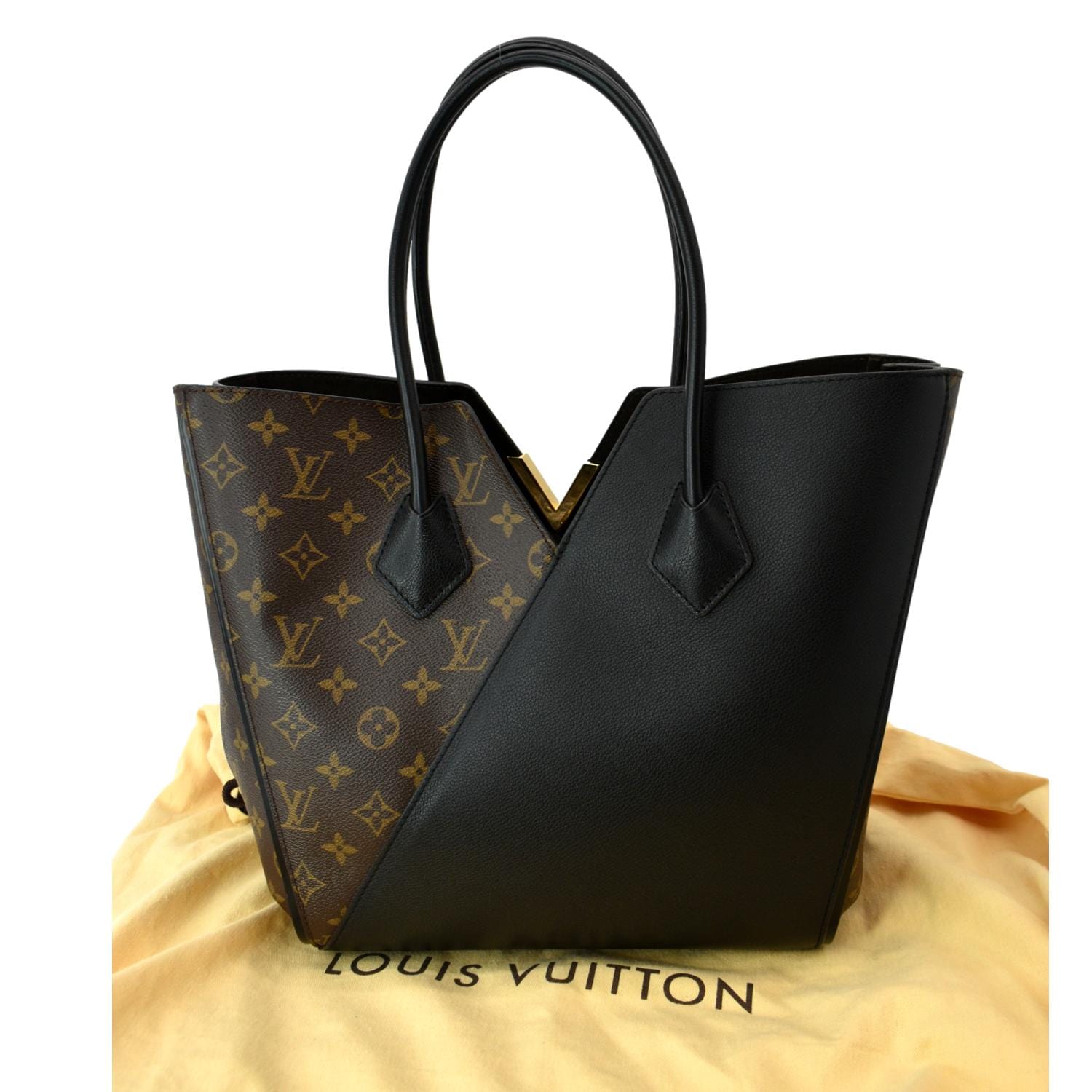 LOUIS VUITTON Kimono Monogram Leather Tote Bag Brown/Black