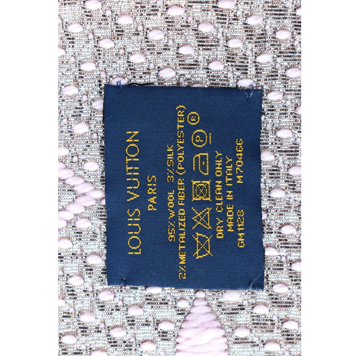 Louis Vuitton Logomania Shine Wool Scarf Pink Lurex (M70466