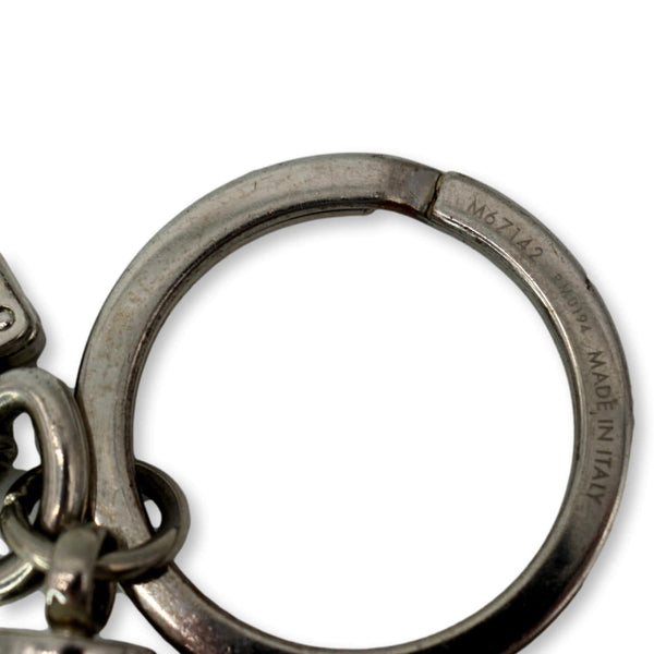 LOUIS VUITTON Porte Cles Cube Keychain Bag Charm Silver