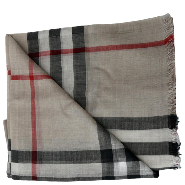 Burberry Check Wool Scarf Archive Beige