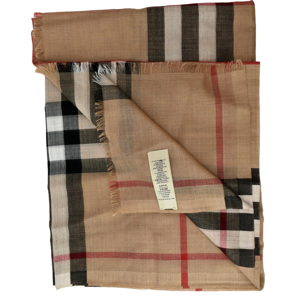 BURBERRY Check Wool Scarf Multicolor
