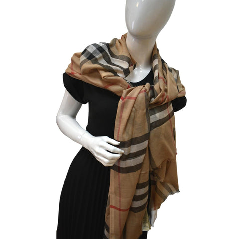 BURBERRY Check Wool Scarf Multicolor