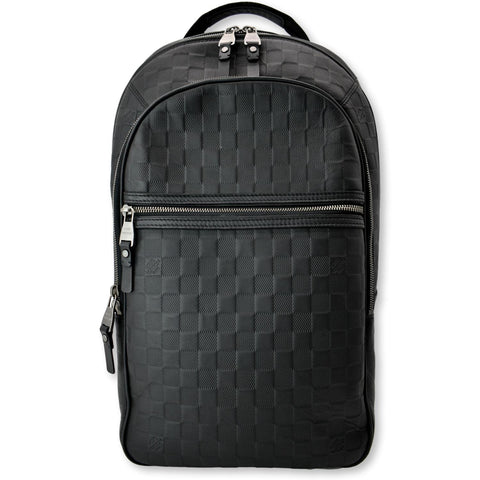 LOUIS VUITTON Michael Damier Infini Leather Backpack Bag Black