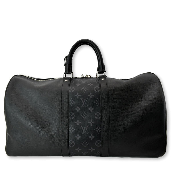 LOUIS VUITTON Keepall 50 Bandouliere Monogram Taiga Leather Travel Bag Tods Lee leopard-print tote