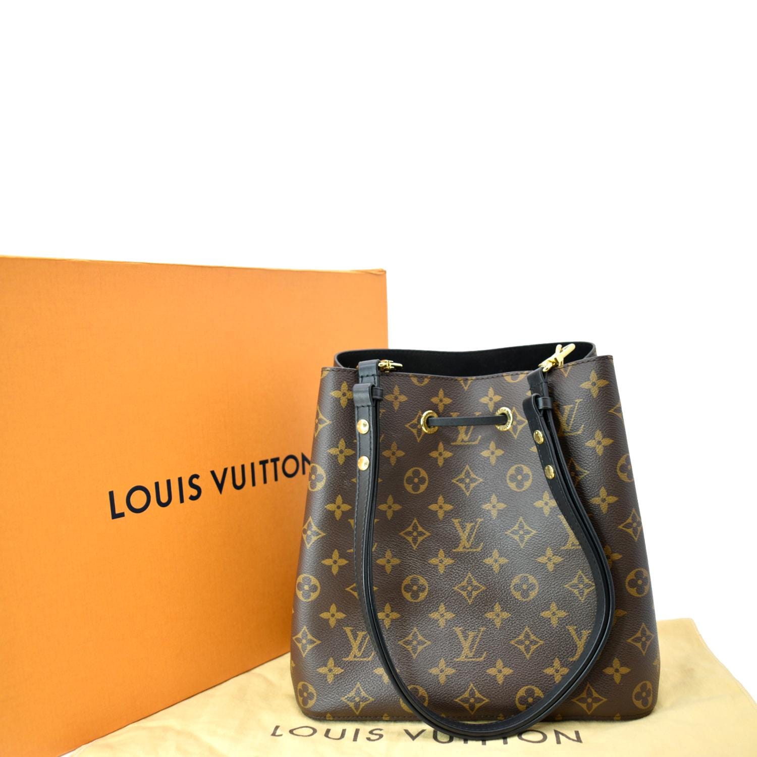 Louis Vuitton Monogram Raffia Neonoe MM Shoulder Bag Brown Beige
