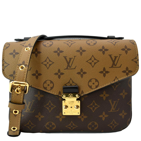 LOUIS VUITTON Metis Pochette Reverse Monogram Canvas Crossbody Bag Brown