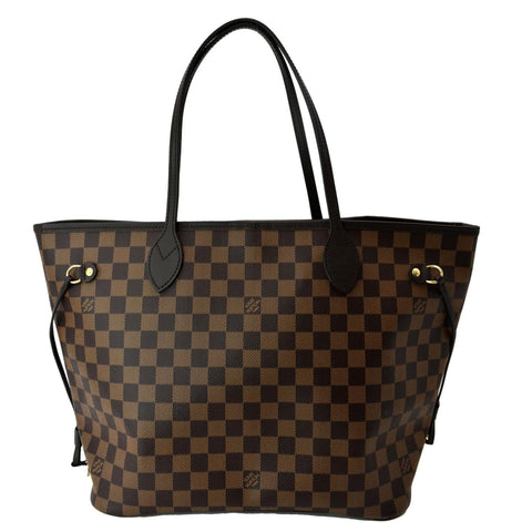 LOUIS VUITTON Neverfull MM Damier Ebene Tote Bag Brown