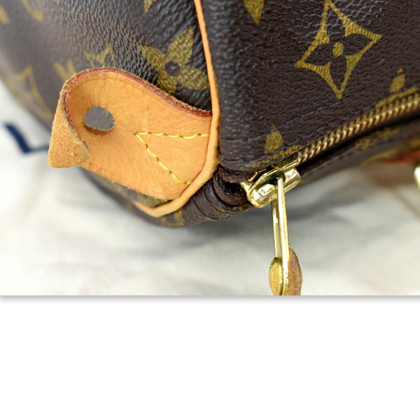 LOUIS VUITTON Speedy 30 Monogram Canvas Satchel Bag Brown