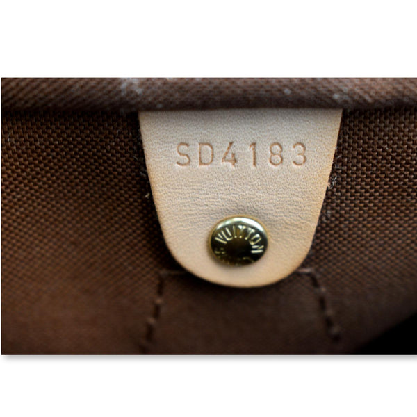 LOUIS VUITTON Speedy 30 Monogram Canvas Satchel Bag Brown