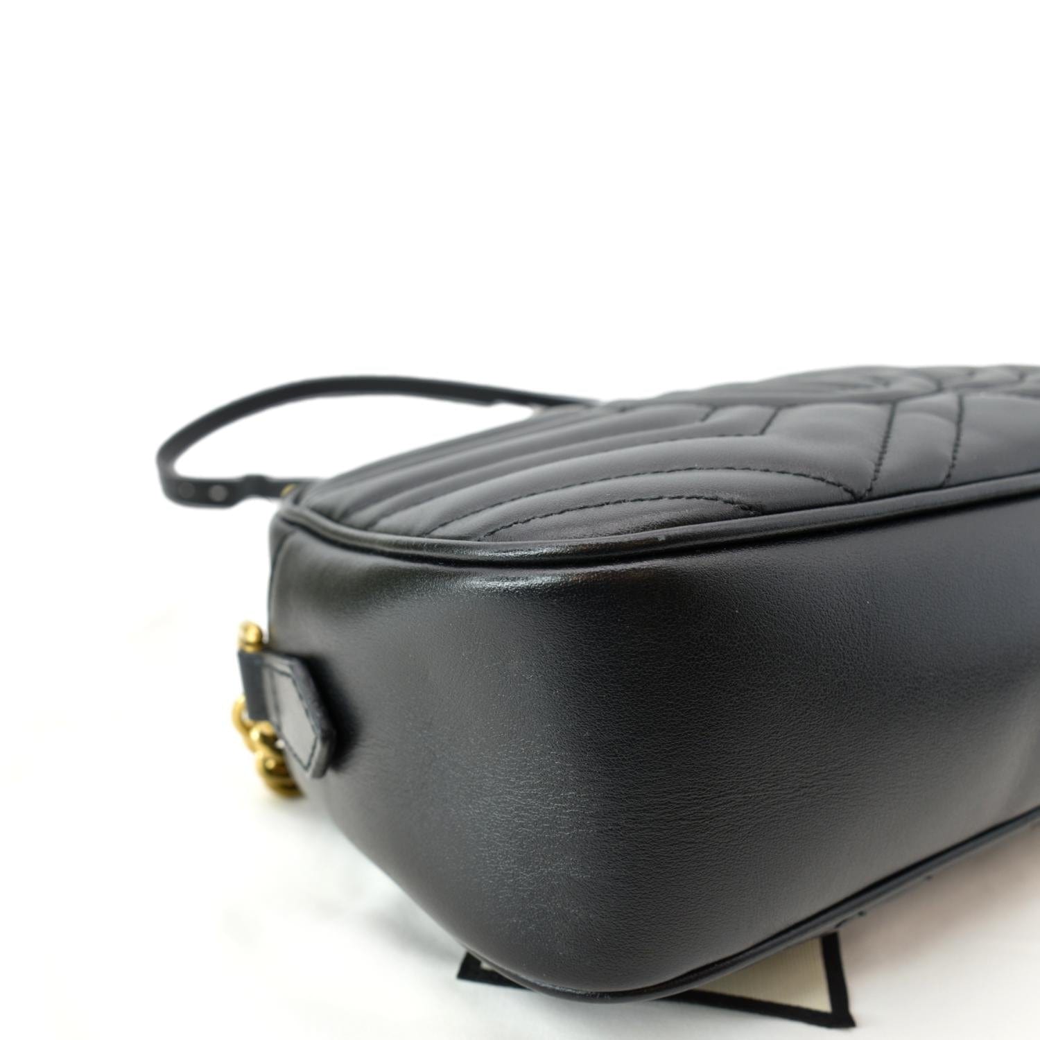 GUCCI GG Marmont Matelasse Small Leather Crossbody Bag Black 447632