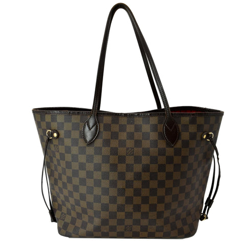 LOUIS VUITTON Neverfull MM Damier Ebene Shoulder Tote Bag Brown