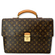 LOUIS VUITTON Robusto 1 Compartment Monogram Canvas Briefcase Travel Bag Brown