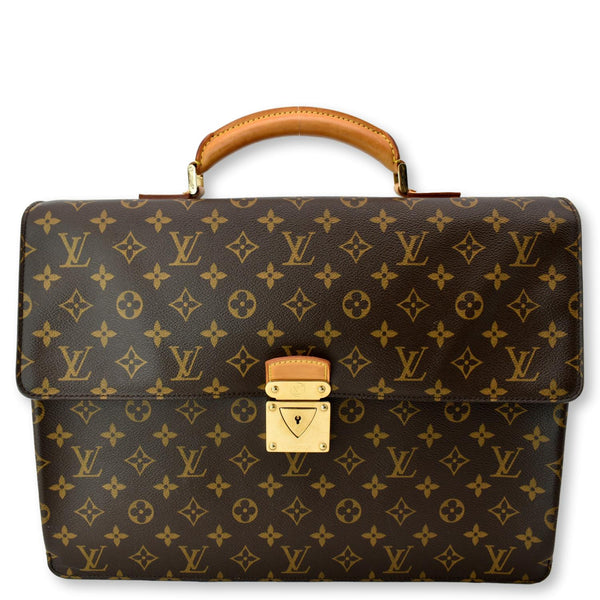LOUIS VUITTON Robusto 1 Compartment Monogram Canvas Briefcase Travel Bag Brown