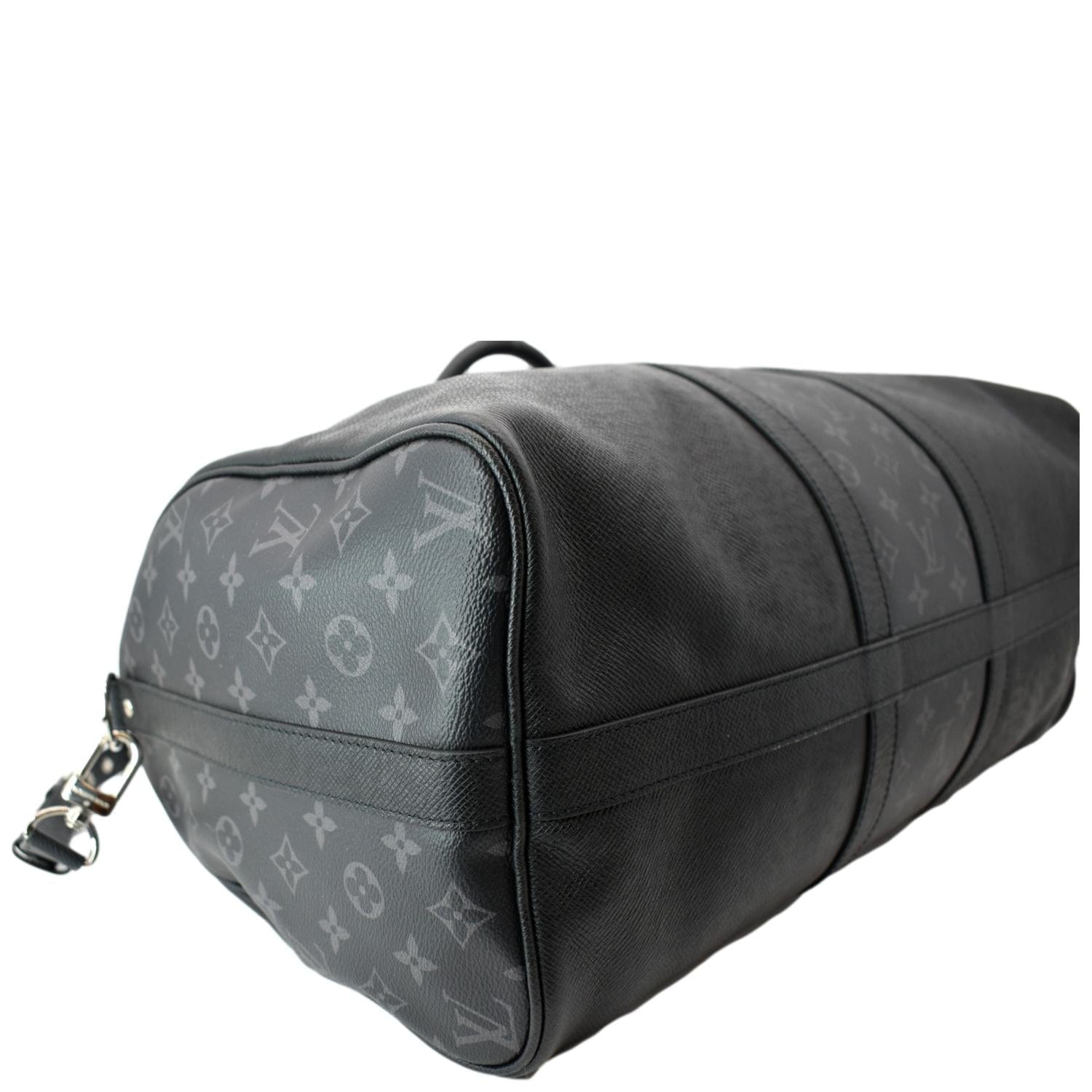 Sold at Auction: Louis Vuitton Monogram Eclipse/Taiga Leather Keepall 50  Bandouliere Duffel