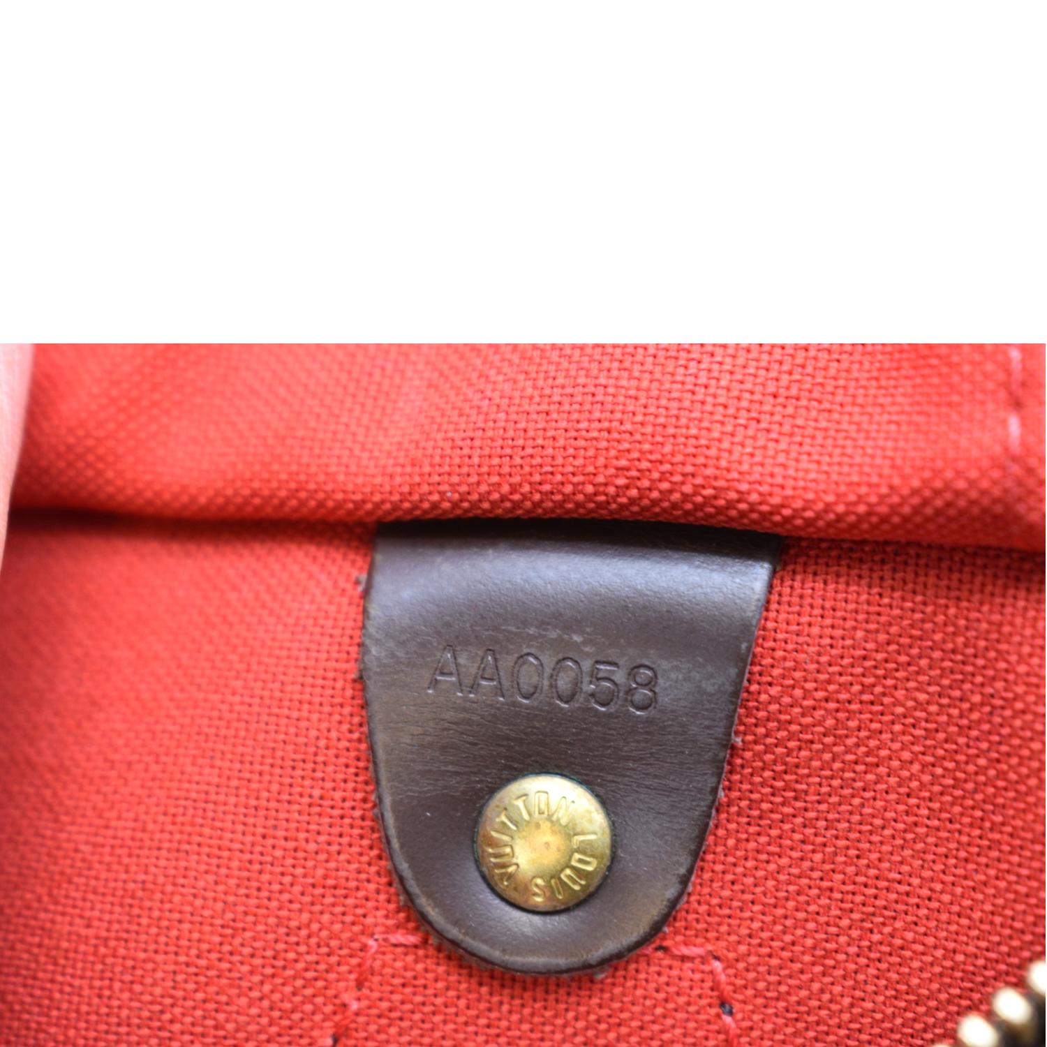 Louis Vuitton Speedy 30 Damier Ebene AA0196 (Hotstamped DM)