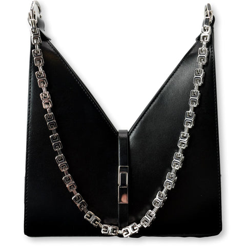 GIVENCHY Mini Cut Out Leather Shoulder Bag Black