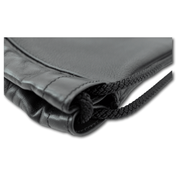 GUCCI Drawstring Print Leather Backpack Bag Black 494053