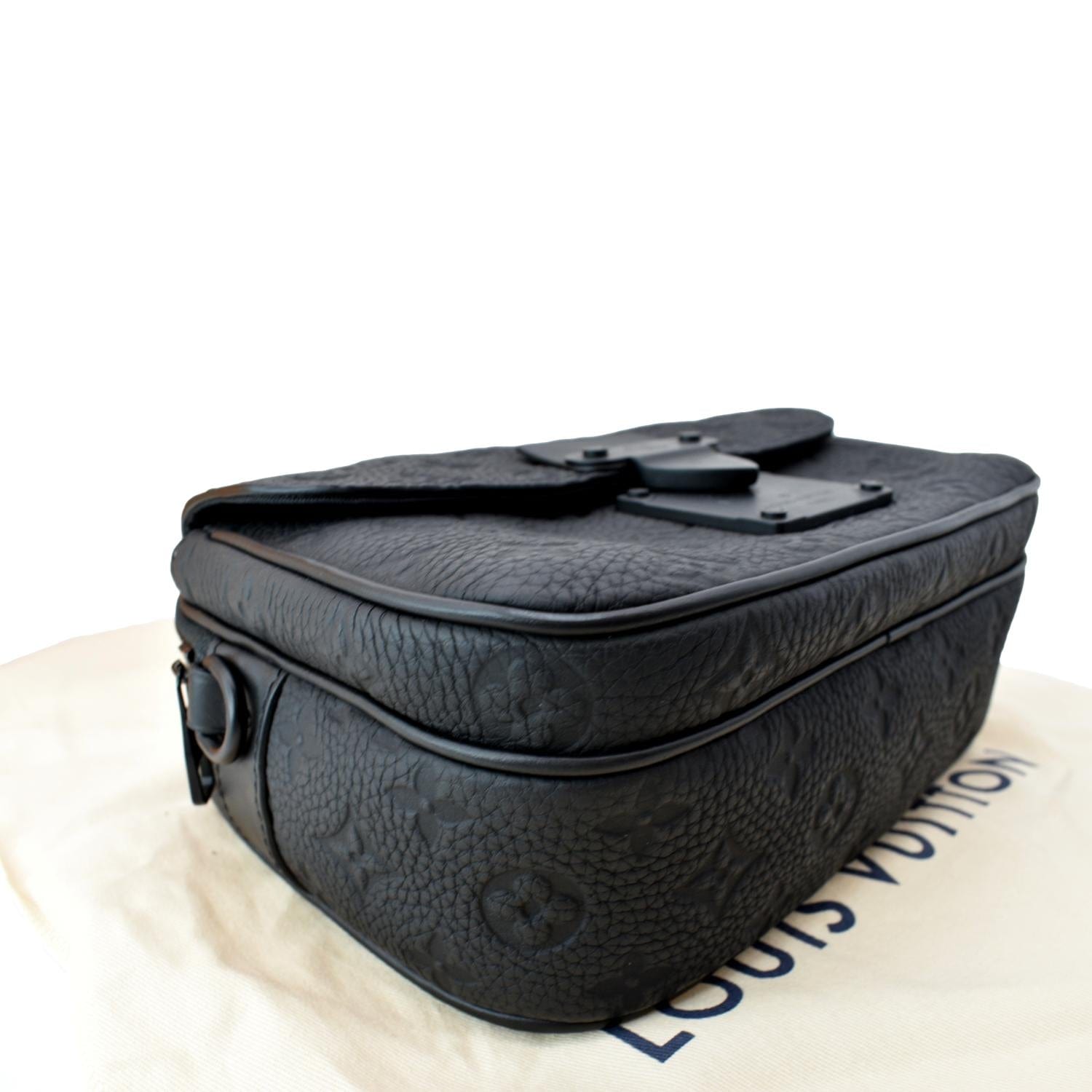 LOUIS VUITTON S-Lock Monogram Leather Crossbody Bag Black
