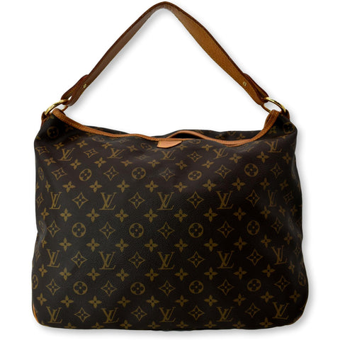 LOUIS VUITTON Delightful MM Monogram Canvas Hobo Bag Brown