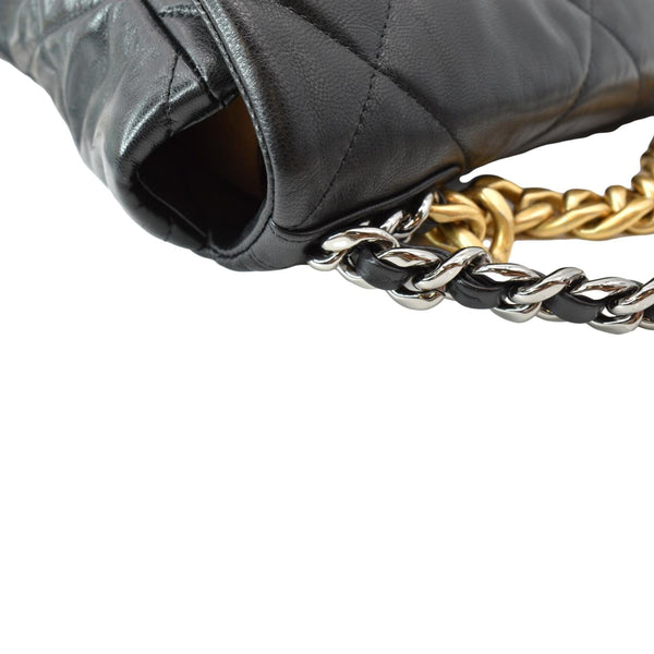 CHANEL 19 Large Flap Quilted Lambskin Leather Shoulder Bag Black - Hot Deals