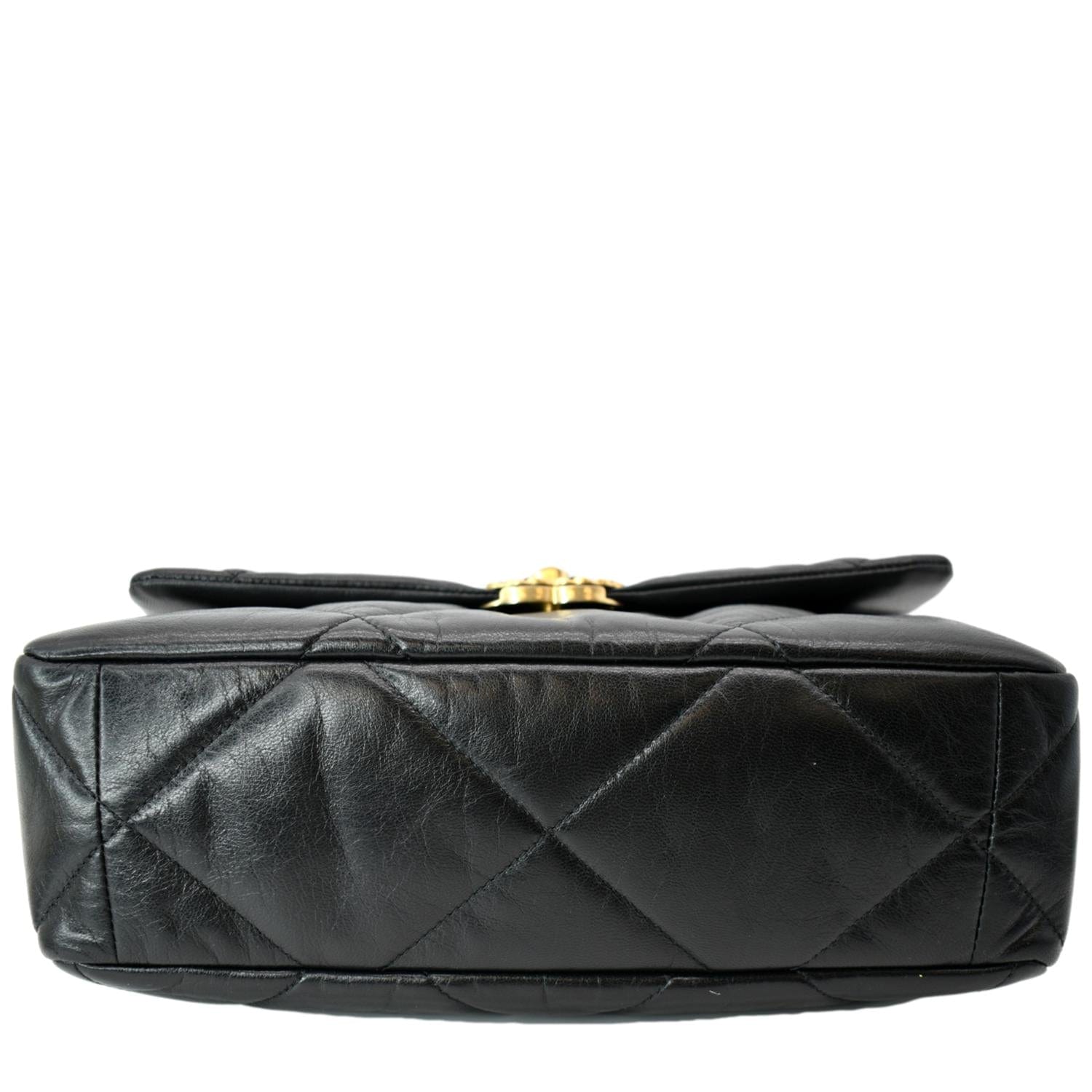 Chanel Black Lambskin Quilted Leather Chanel 19 O Case Clutch Bag