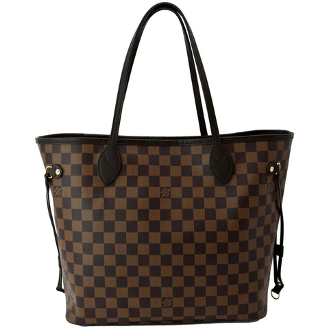 LOUIS VUITTON Neverfull MM Damier Ebene Tote Bag Brown