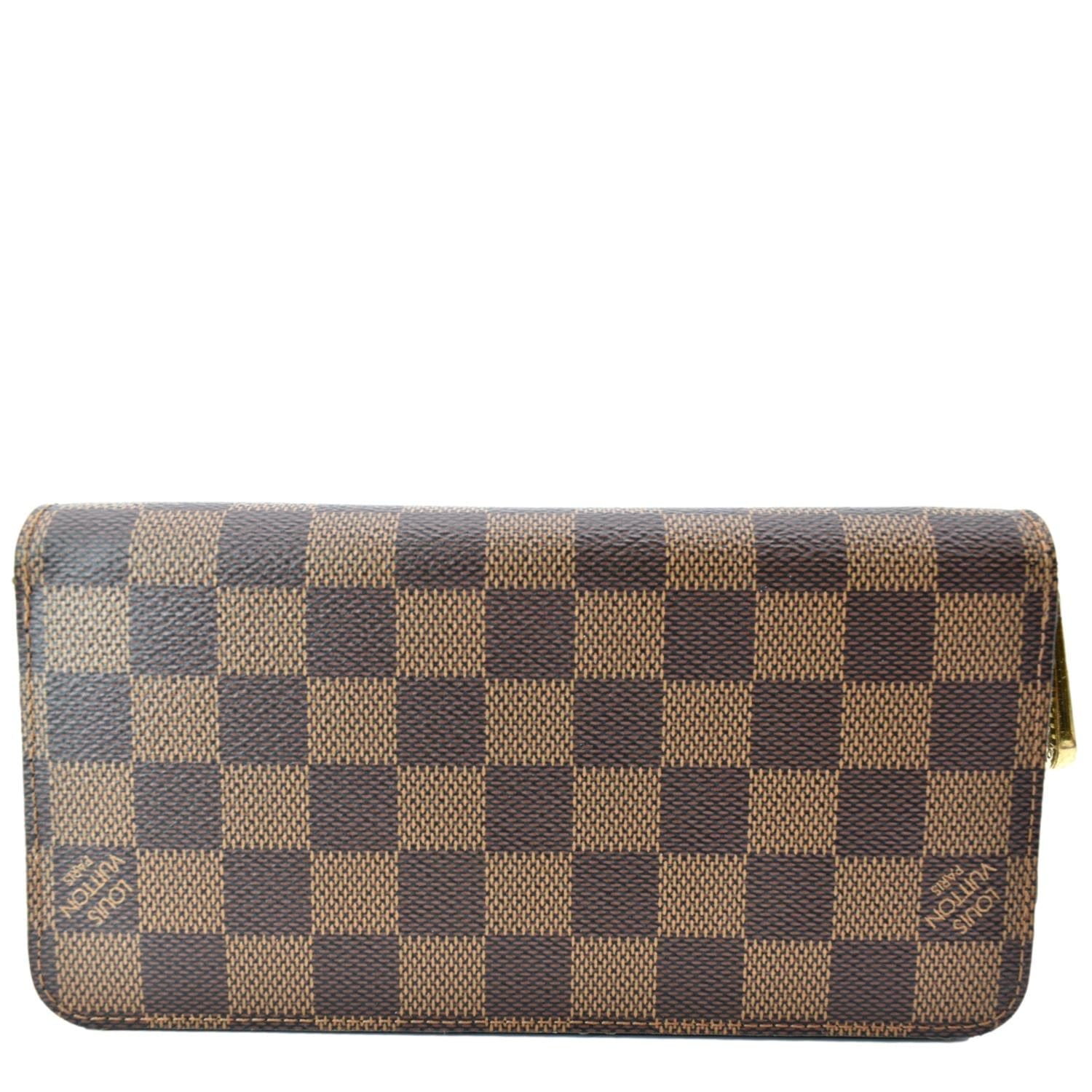 LOUIS VUITTON Damier Ebene Zippy Long Wallet Brown