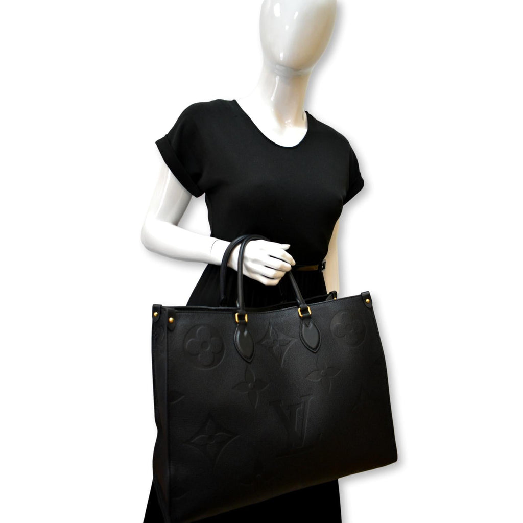 Louis Vuitton Black Monogram Empreinte Leather Onthego MM Tote Bag
