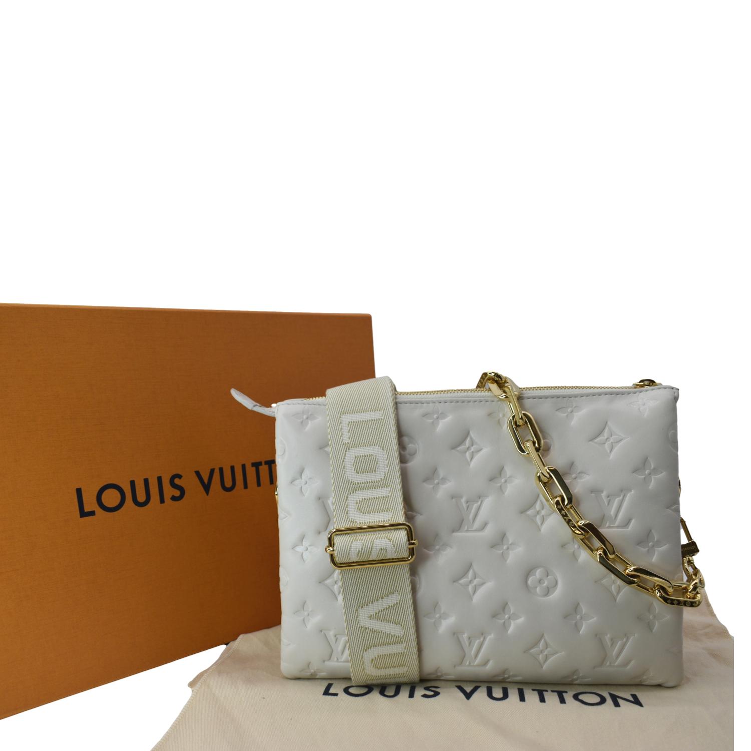 Louis Vuitton Lambskin Monogram Coussin PM Creme